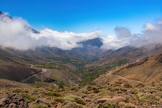 Beautiful scenery of the Atlas mountains in Morocco