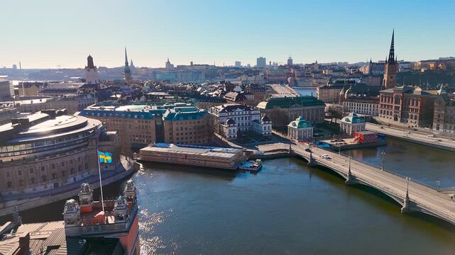View of Gamla Stan, the old city, in Stockholm, Sweden, Europe