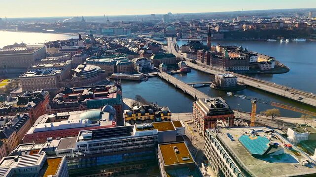 View of Gamla Stan, the old city, in Stockholm, Sweden, Europe