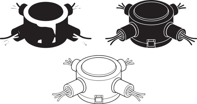 Electrical wire junction boxes in different design styles for various uses