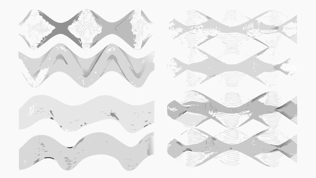 Wavy patterns in four variations a grayscale vector illustration on a white background abstract waves wave pattern