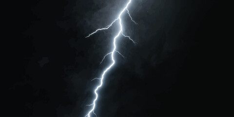 Bright lightning bolt striking through dark night sky with lightning electricity atmosphere meteorology dramatic dangerous intensity phenomenon environment meteorological electrical © jr graphics