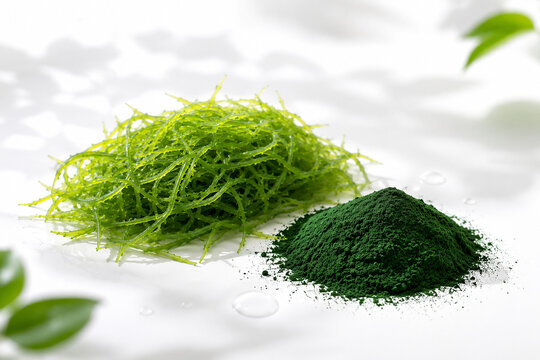 Artistic Interpretation of Spirulina for Beauty and Skincare Advertising