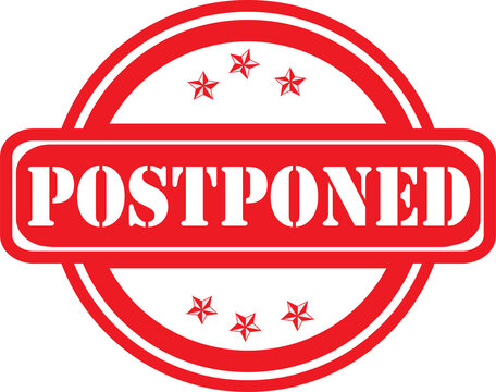 Postponed rubber stamp with stars