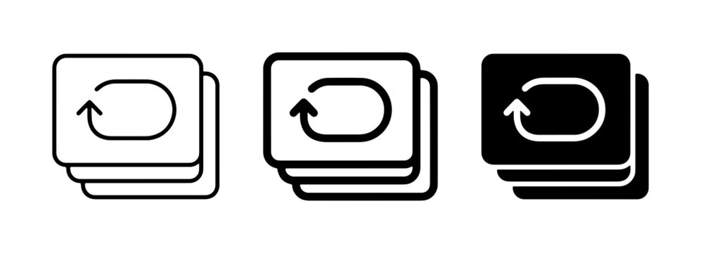 Repeat Icons, Loop Symbols, Refresh Arrows, Stacked Cards, Cycle Graphics