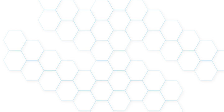 Abstract Modern simple style hexagonal graphic concept. 3d Futuristic abstract honeycomb technology white background. Luxury white hexagon pattern.
