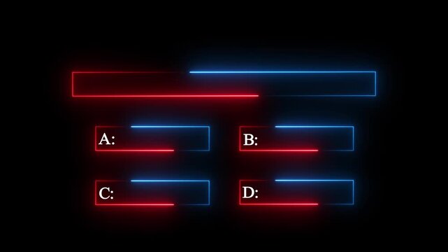 Quiz Neon Line Animation with option selection. Quiz template challenge with option selection.
