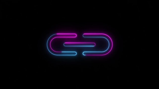 URL link neon glow icon. Hyperlink web address internet website navigate and app on transparent background.