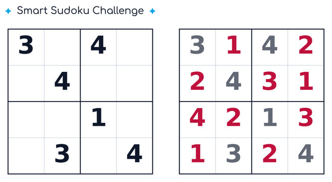 Smart Sudoku Challenge &ndash; Easy Printable Sudoku Worksheet for Kids