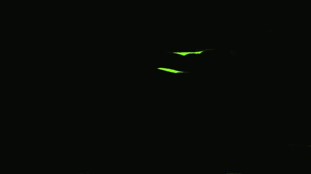 Black tears fill a green background. Paper ripping and black tentacle destruction effect in 4K. Hand-drawn scene transition.