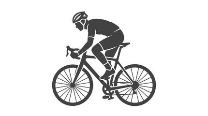 Fototapeta premium Cyclist silhouette riding a road bike, athletic sport and fitness concept