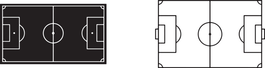 Minimal bird's eye view of two basketball courts in light and dark styles. Professional vector artwork. © MdNazmul