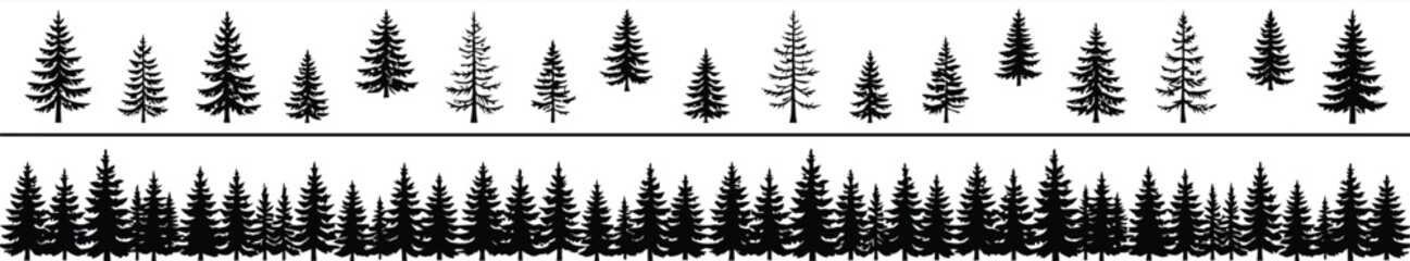 Obraz premium tree silhouettes vector