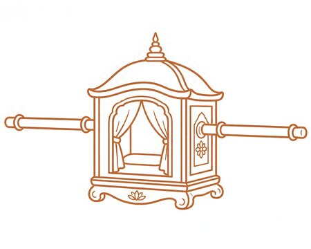 Traditional Bengali Palki Palanquin Illustration &ndash; Heritage Transport Icon