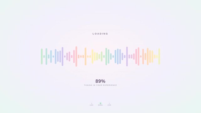 a vibrant soundwaves loading soft looks UI