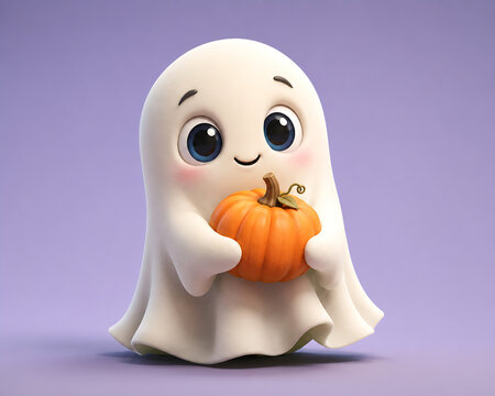 Halloween Ghost with Pumpkin