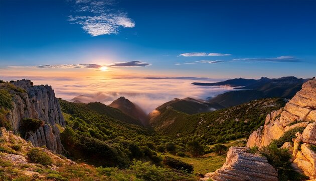 Paisaje Con Niebla Y Sol En La Montana Palentina