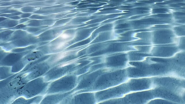 A closeup view of sunlight reflecting on water