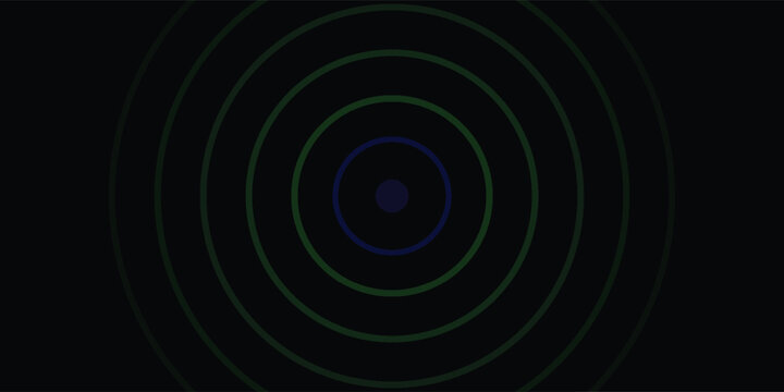 Radio Wave illustration effects on Green Screen background. circle waves in white background.