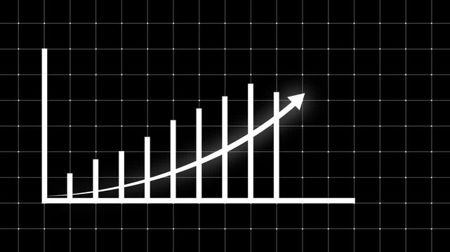 abstract cyan color business graph chart icon animation, business growth concept animation 
