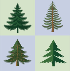 Obraz premium set of christmas trees