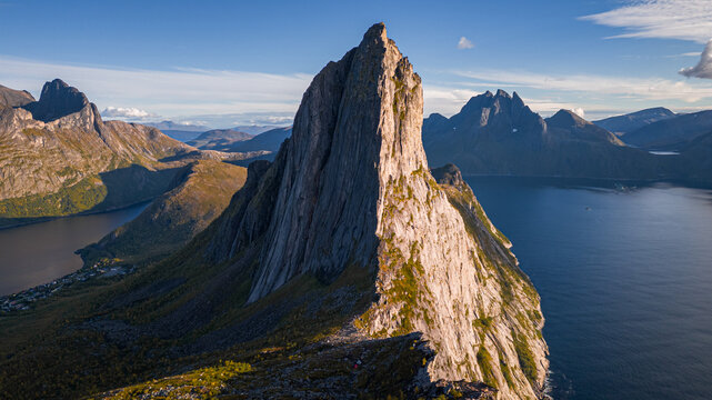 View of Segla, edge of the cliff in Senja Norway