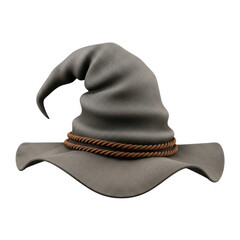 Fototapeta premium A gray sorting hat with an orange band, a magical hat from the harry potter series.