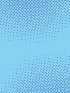 Light blue comic background with halftone dots and copy space