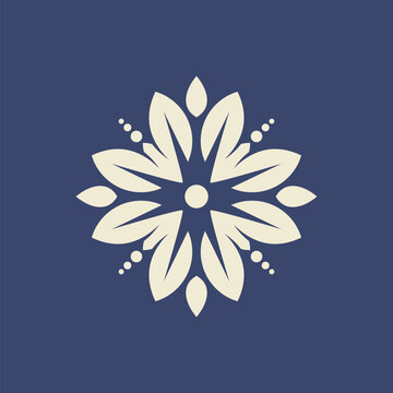 Floral ornament featuring six stylized bold petals arranged in geometric