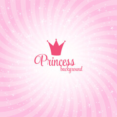 Pink princess themed graphic design featuring crown and elegant cursive text on decorative background © Saudia Corporation
