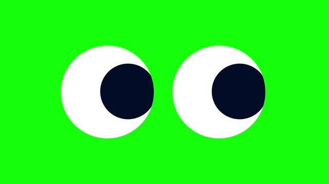 Animated eyes with green screen background video in 4K 