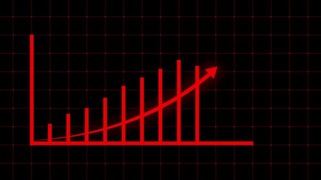 abstract cyan color business graph chart icon animation, business growth concept animation 