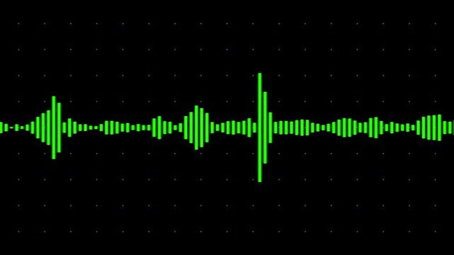 abstract music sound wave or audio waveform isolated on black background. Line digital minimalist voice and symbol technology. and 4k video 
