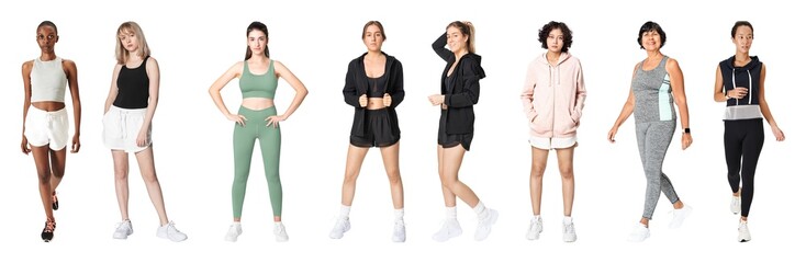 Fototapeta premium Diverse women in athletic wear
