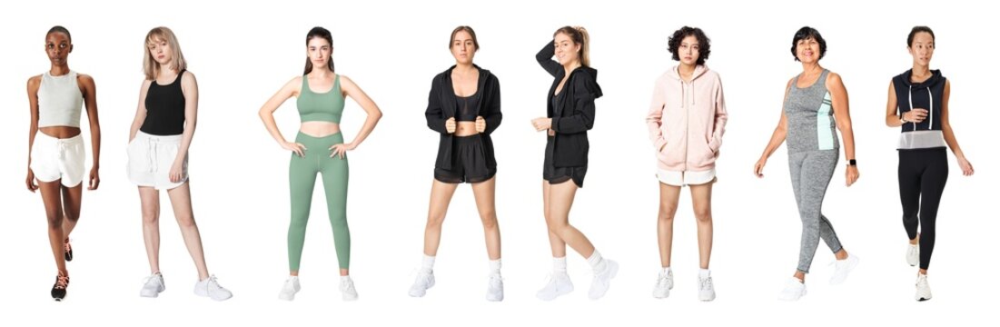 Diverse women in athletic wear