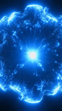 Electric blue explosion, glowing plasma, bright energy burst, vibrant light effect