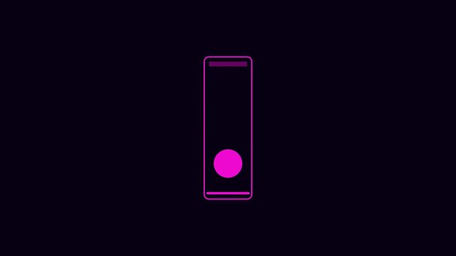Minimalist pink neon loading bar animation with bouncing ball motion 4k progress