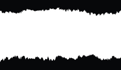 Fototapeta premium : Black torn paper edge on white background texture overlay