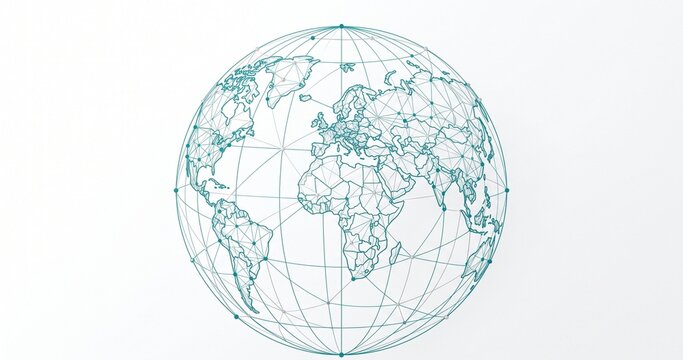 Global digital network map showing worldwide connectivity