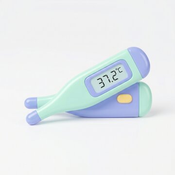 Digital Thermometer Shows 37.2 Degrees Celsius