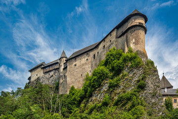 Fototapeta premium Orava Castle perched on rocky cliff in Slovakia