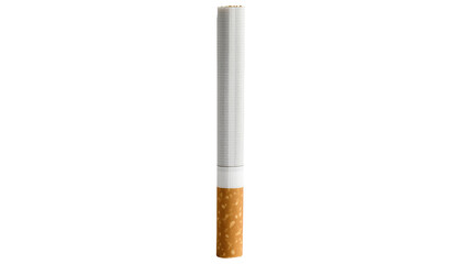 Isolated unlit filtered cigarette standing upright for health and addiction concepts © Niamh