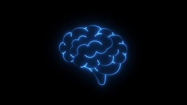 Medical futuristic technology of the neon lines drawing a man's brain medicine memory mind miry neuro neurology organ research science system technology on black background.