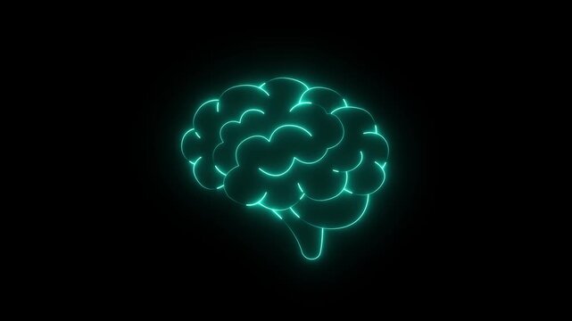 Medical futuristic technology of the neon lines drawing a man's brain medicine memory mind miry neuro neurology organ research science system technology on black background.