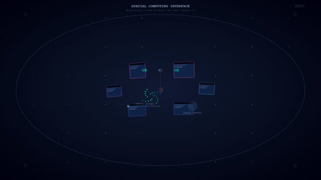 Futuristic Spatial Computing Interface with Data Nodes