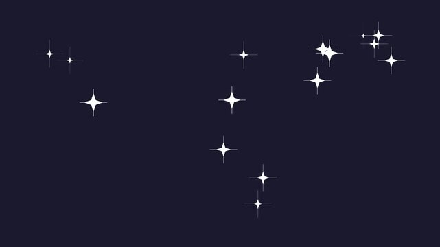 Animated night sky constellation with twinkling stars and glowing celestial pattern animation 4k astronomy