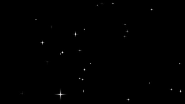 abstract white lights background loop,Twinkling stars glow and sparkle on black background.Golden Twinkle light stars blink looping animation. Twinkle light stars blink.