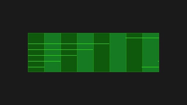 Digital green data visualization grid motion animation 4k background, with moving horizontal, lines