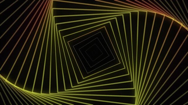 Geometric pattern with yellow lines on black background.