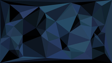Fototapeta premium Dark navy blue geometric background with sharp low poly triangles for a sophisticated aesthetic.